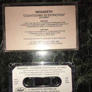 Megadeth countdown to extinction cassette NM promo